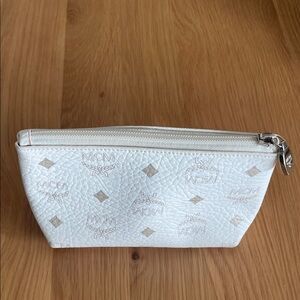 MCM White Cosmetic Pouch